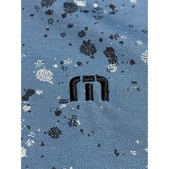 TravisMathew Splatter Paint Golf Polo Men’s XL Blue Short Sleeve Performance - Picture 8 of 8